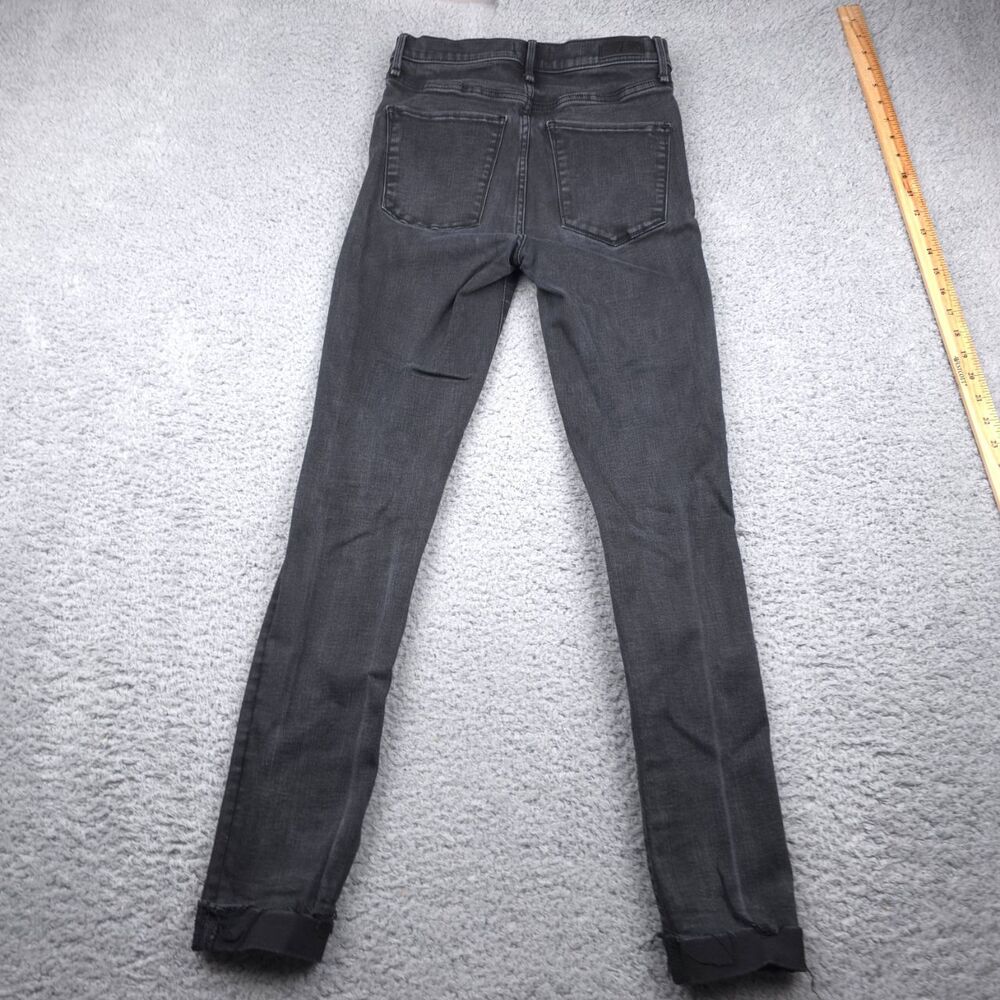 Abercrombie Jeans Womans 28 6L Black Thrashed High Rise Skinny Ripped Knees - Picture 3 of 11